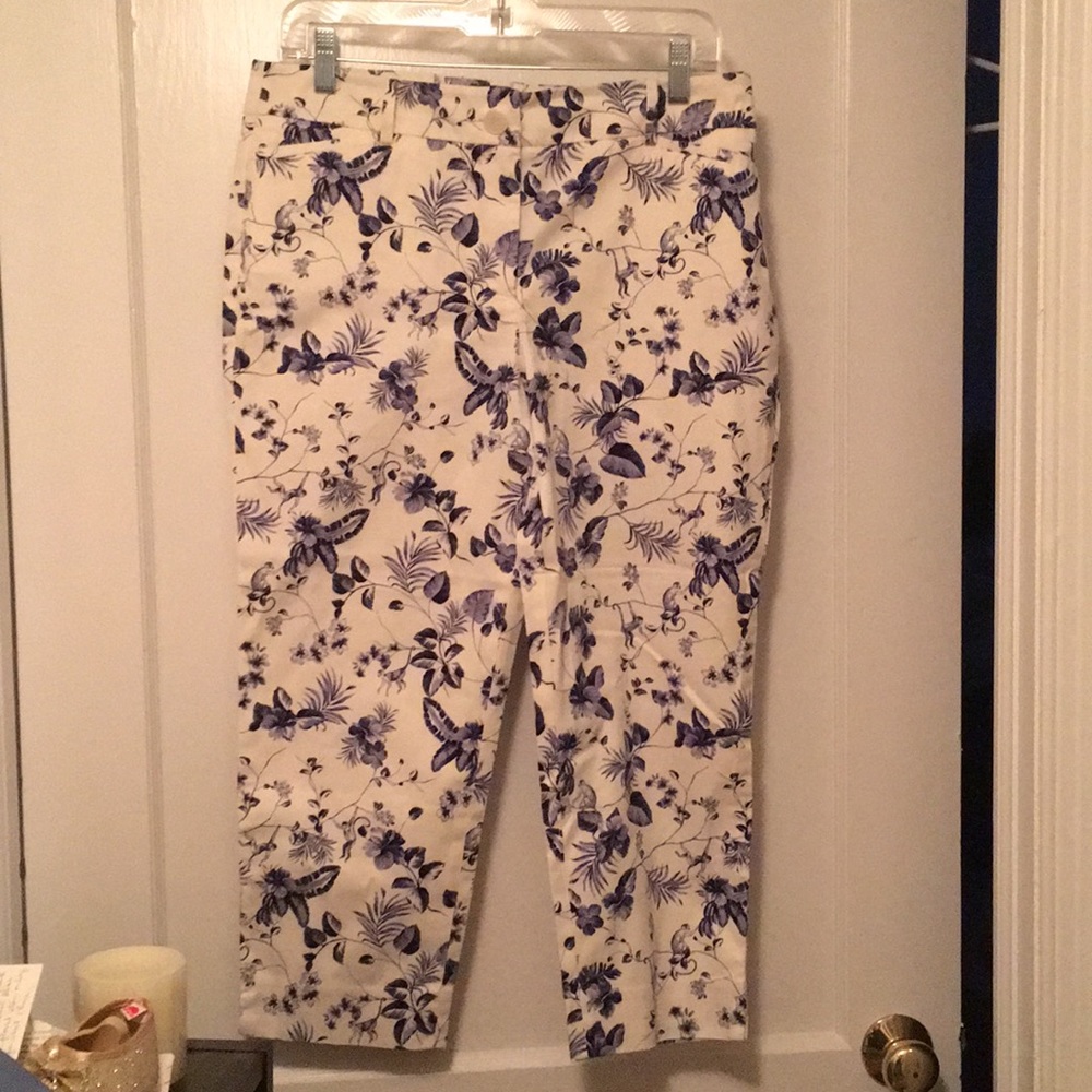 Talbots Perfect Crop monkey toile print NWT